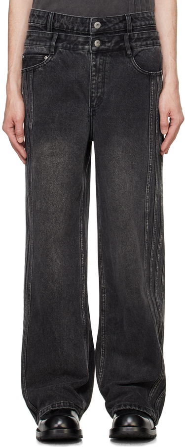 Kavbojke Feng Chen Wang Feng Chen Wang Double Waist Seaming Jeans Črna | FUF18TR10B, 0