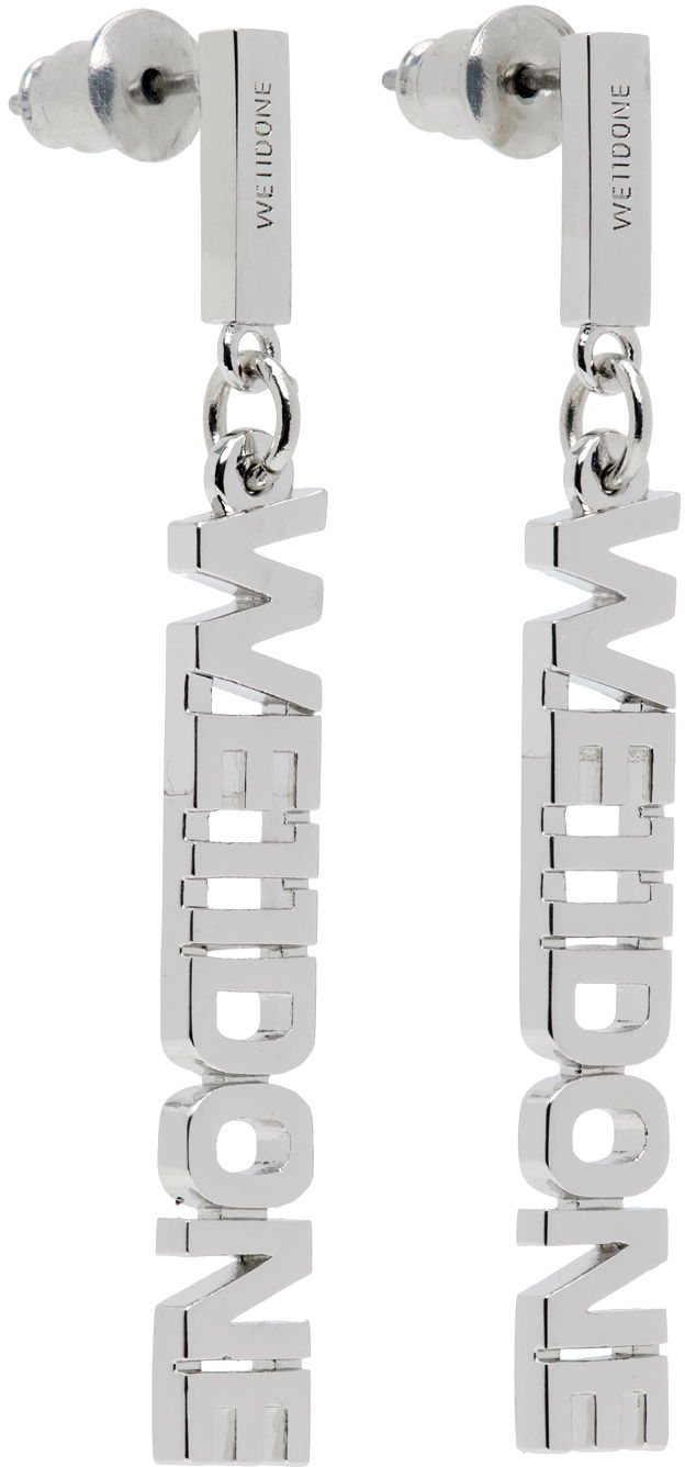 Uhani We11done Lettering Drop Earrings Kovinski | WD-AJ2-24-524-U-SV, 1