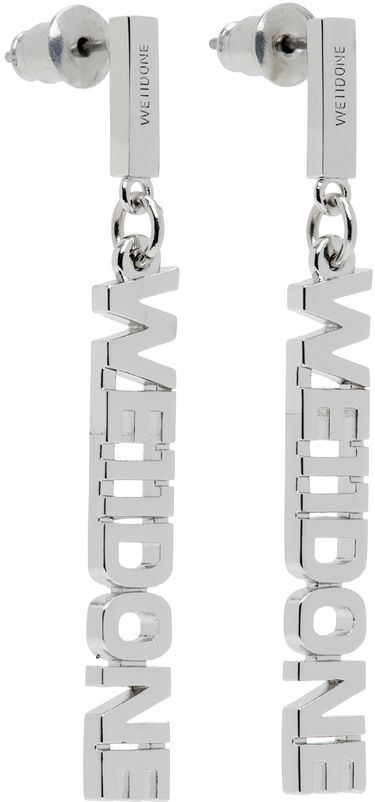 Uhani We11done Lettering Drop Earrings Kovinski | WD-AJ2-24-524-U-SV, 1