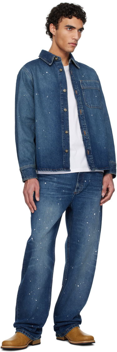 Kavbojke A.P.C. A.P.C. Relaxed Fit Paint Splatter Jeans Modra | COHGL-H09199, 3