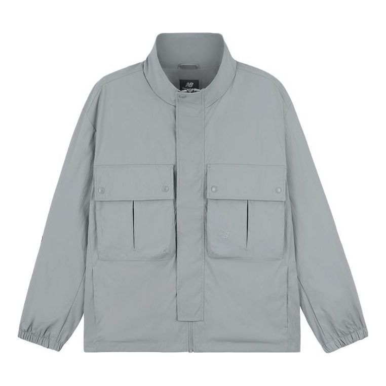 Vetrovka New Balance Lifestyle Stand Collar Jacket Siva | 5AD37111-DKG