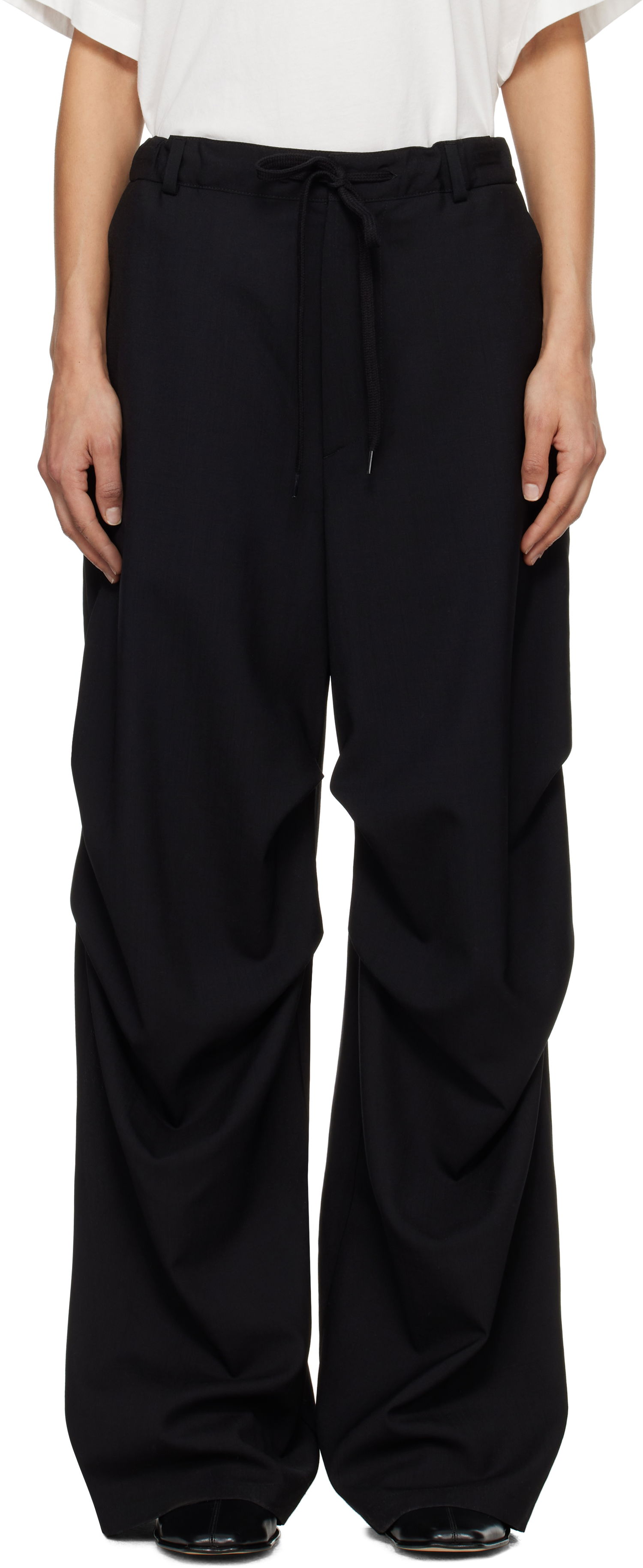 Hlače Maison Margiela MM6 Maison Margiela Tailoring Wool Canvas Cargo Trousers Črna | S52KA0524 M35080, 0
