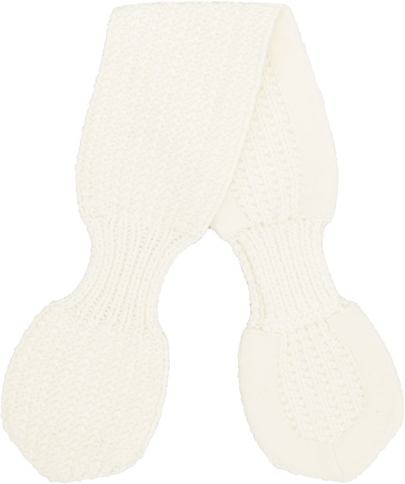 Šala YMC YMC Knitted Slot Scarf Bela | QSXMB
