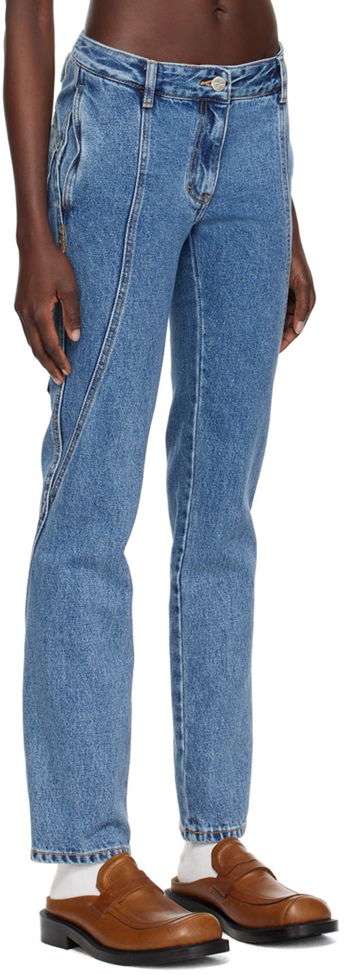 Kavbojke ADER ERROR Curved Seam Jeans Modra | BN01SSJE0108BL, 1