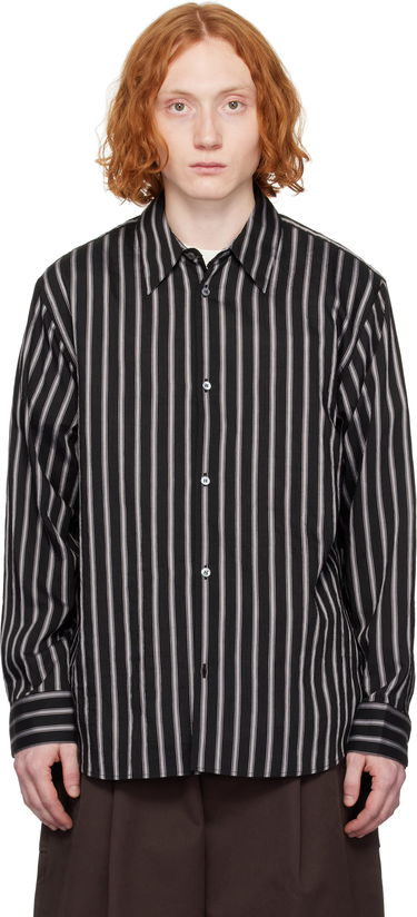 Srajce Studio Nicholson Studio Nicholson Striped Button-Down Shirt Črna | VIEW SNM - 1126, 0