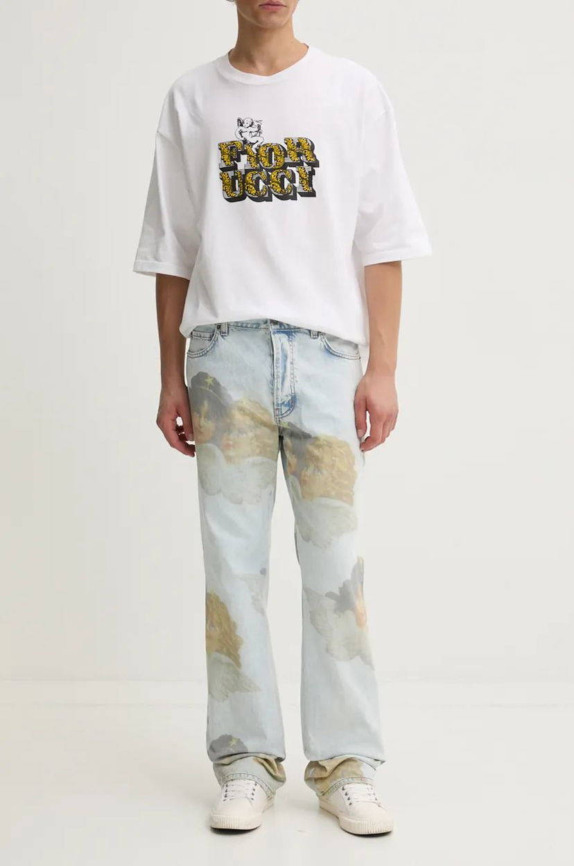 Majica Fiorucci Fiorucci Angels Print Jeans Bela | U01FPDJE075DN03DN07