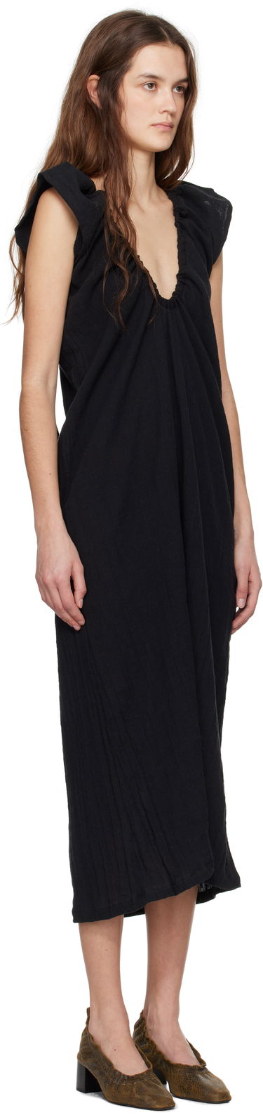 Obleke Baserange Baserange Max Draped Maxi Dress Siva | DRMX-LC-SP25, 4