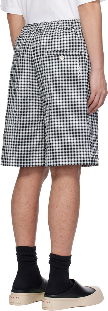 Kratke hlače Marni Marni Gingham Seersucker Drawstring Shorts Črna | PUMU0291A0 UTN929, 2