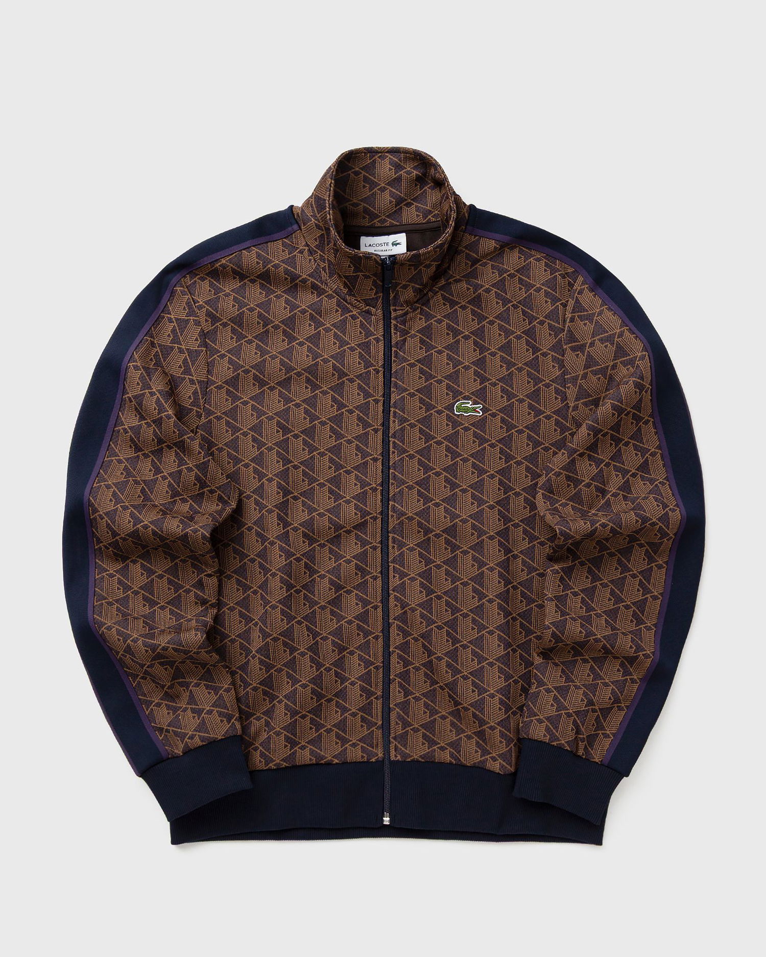 Pulover Lacoste Monogram Pattern Full-Zip Track Sweatshirt with Side Stripes Večbarvna | SH1368-9I4, 1