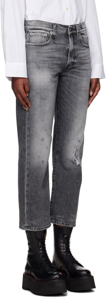 Kavbojke R13 R13 Straight-Leg Boyfriend Jeans Siva | R13W5083-D137C, 1