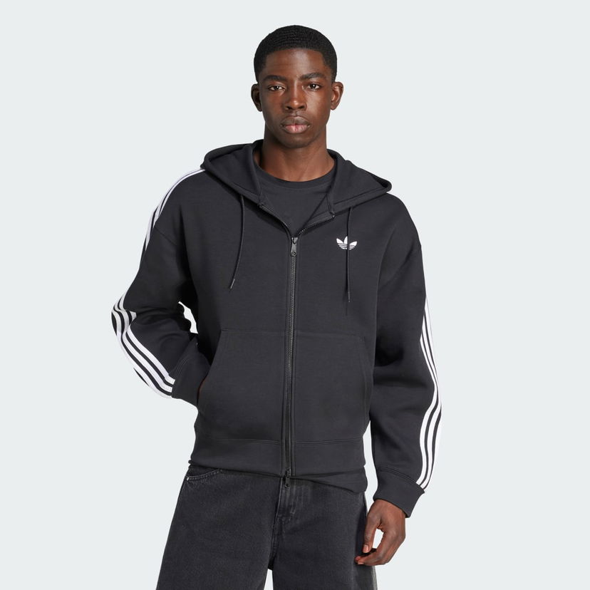 Pulover adidas Performance Adicolor Spacer Oversize Hoodie Črna | JX1507