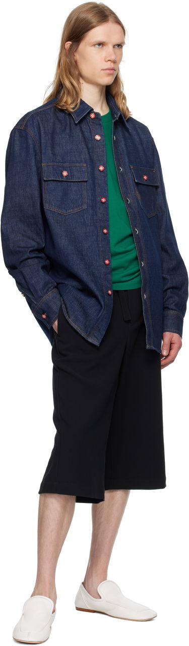 Srajce Casablanca Casablanca Logo Embroidery Denim Shirt Modra | MPF25-SH-189-01, 3