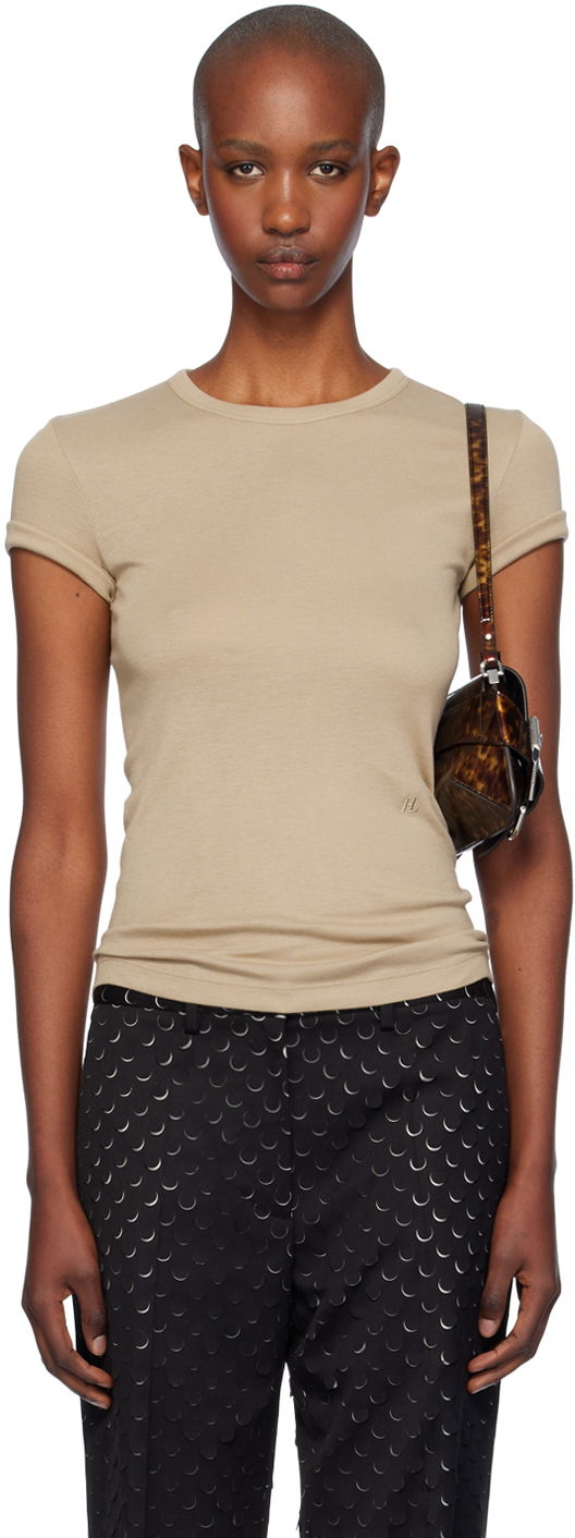 Majica Helmut Lang Helmut Lang Shrunken T-Shirt Bež | O01HW515