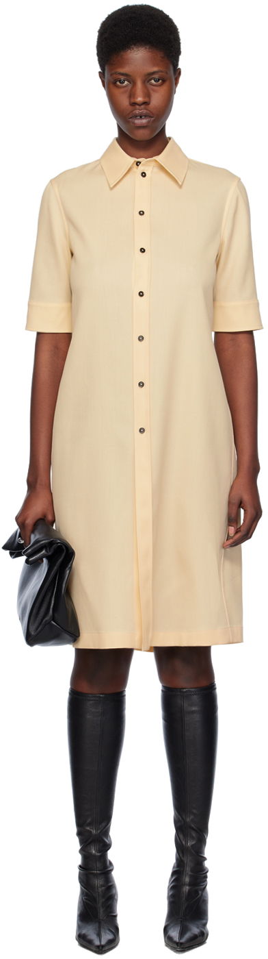 Obleke Jil Sander Stripe Dress Bež | J04DL0002_J40003