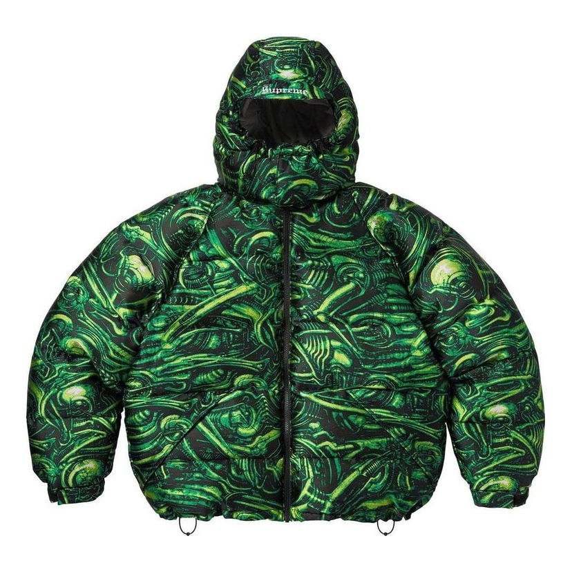 Puhovka Supreme H.R. Giger Jacquard Down Puffer Jacket Zelena | SUP-FW23-141