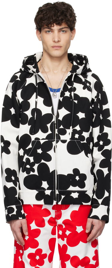 Pulover Marni Marni Dillies Print Hooded Jacket Bela | JUMU0182SU UTC462, 0