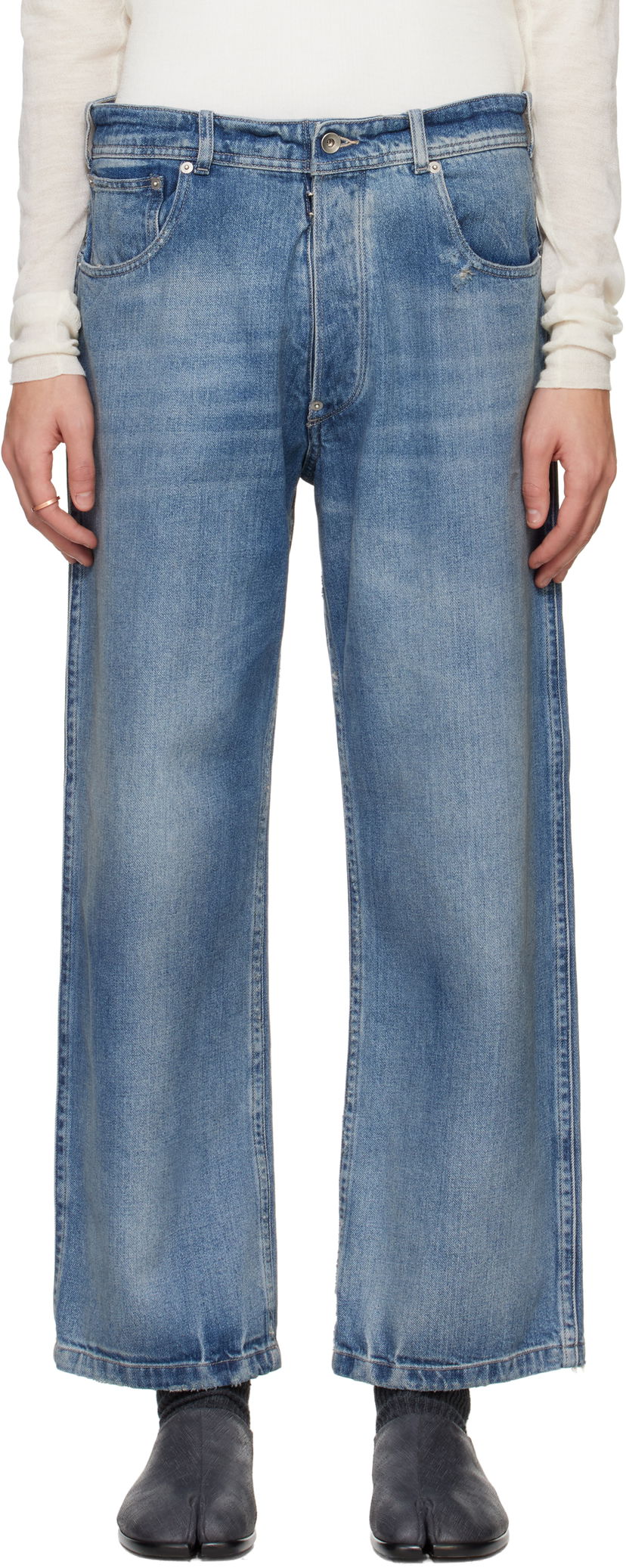 Kavbojke Maison Margiela Maison Margiela Distressed Jeans Modra | S50LA0240 S30383