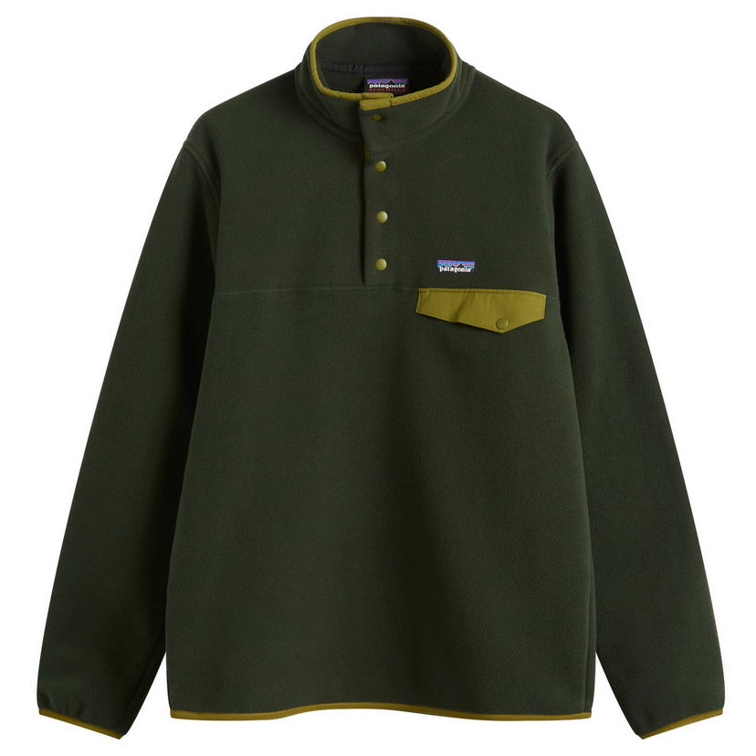 Pleteni pulover Patagonia Lightweight Synchilla Snap-T Pullover Zelena | 25551-OLGG