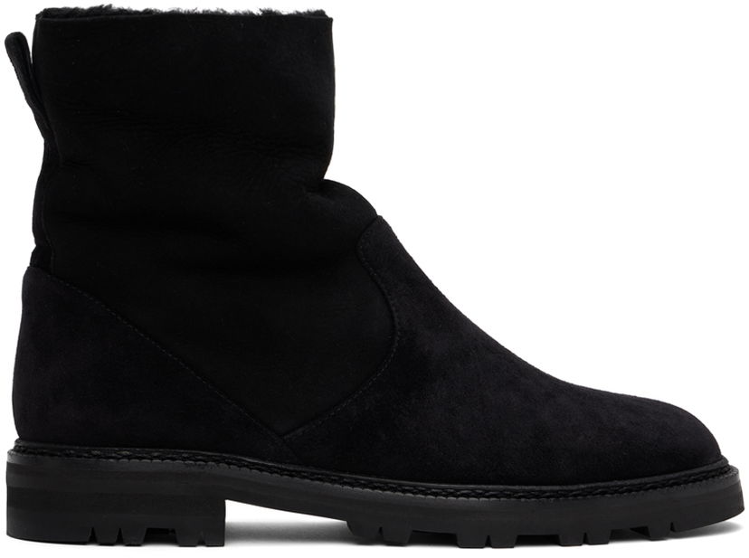 Oblačila Manolo Blahnik Manolo Blahnik Tomosa Suede Shearling Boots Črna | 324-2781
