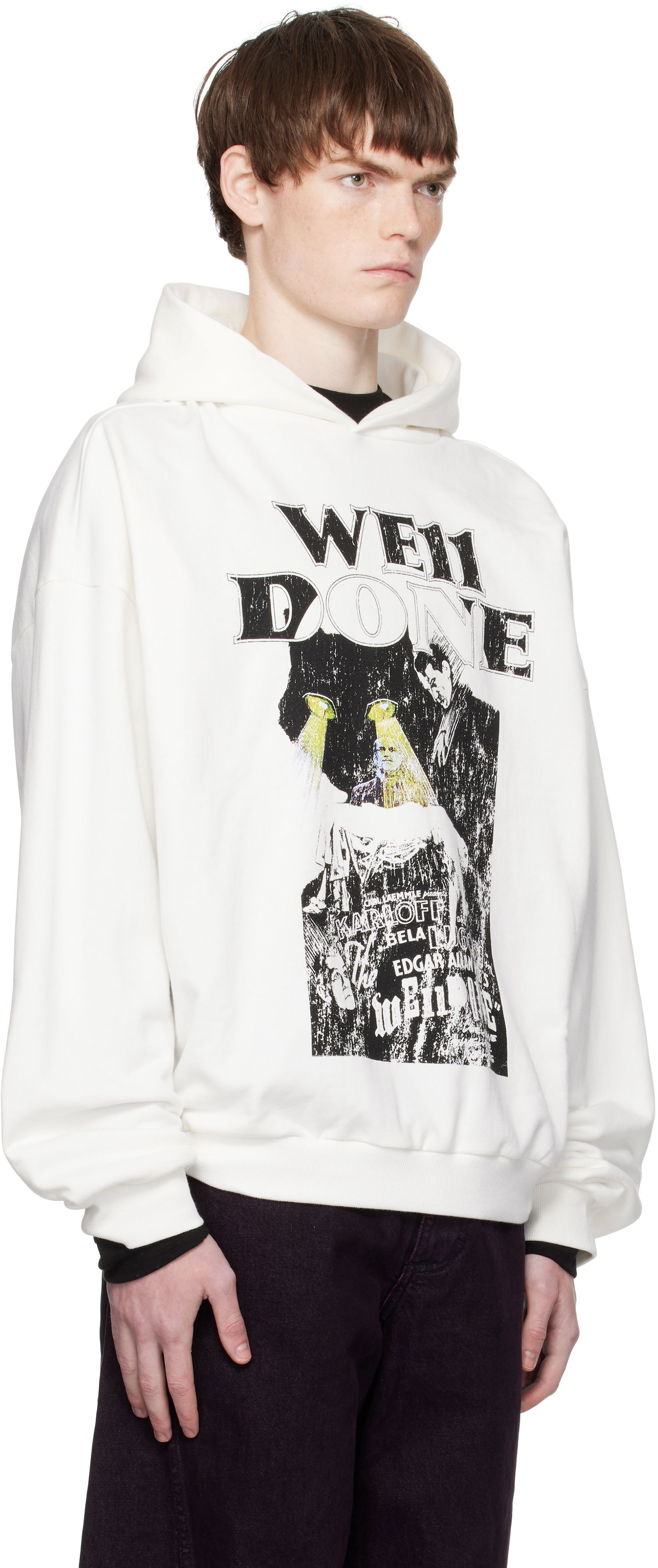 Pulover We11done We11done Cat Poster Graphic Hoodie Bela | WD-TH2-25-837-U-WH, 1