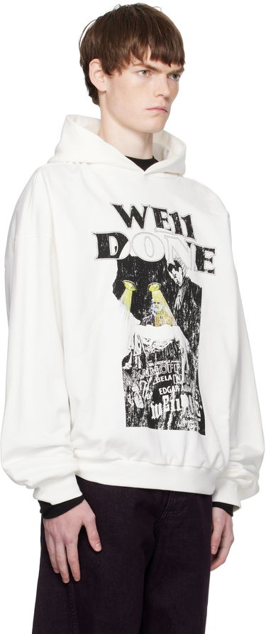 Pulover We11done We11done Cat Poster Graphic Hoodie Bela | WD-TH2-25-837-U-WH, 1