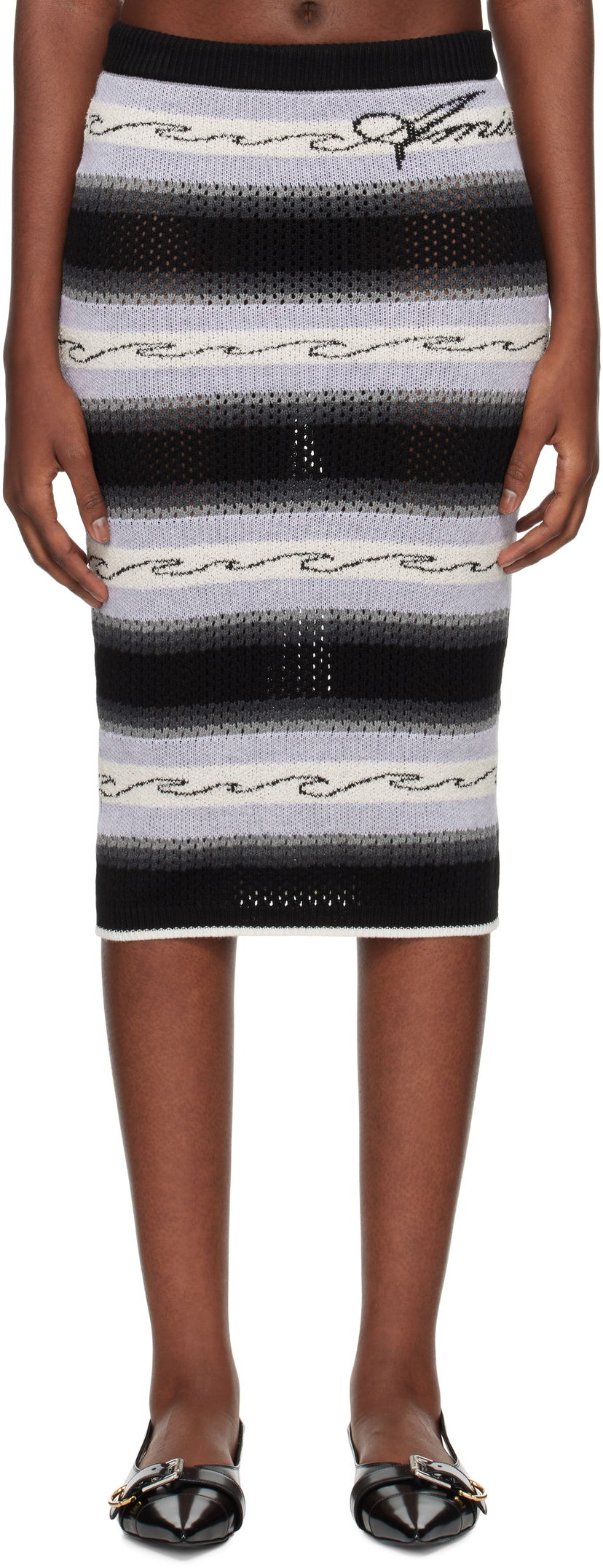Krila AMIRI Midi Skirt Črna | AWKNSH1010