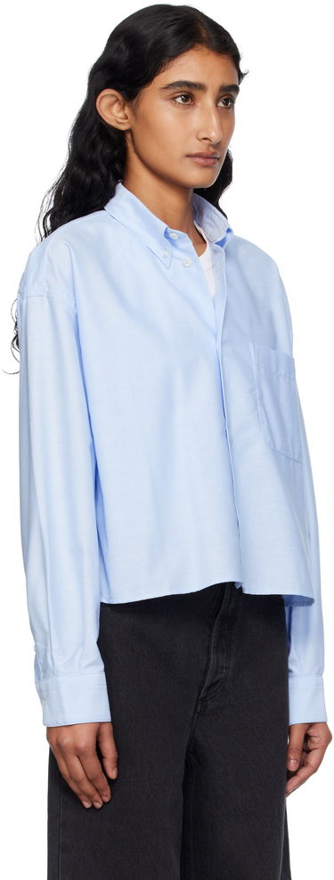 Srajce A.P.C. A.P.C. Sophia Cropped Oxford Shirt Modra | COECK-F12632, 1