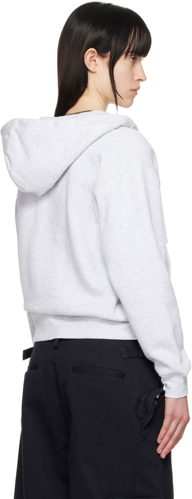 Pulover Dime Dime Cursive Zip Hoodie Siva | DIMESP2549ASH, 4