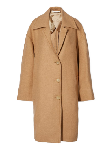 Plašči Palm Angels Round Logo Coat Bež | PWEA059F21FAB0016101