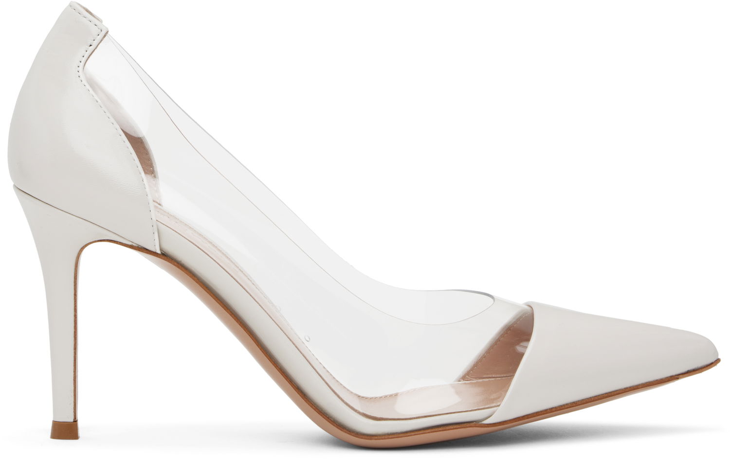 Superge in čevlji Gianvito Rossi Plexi 85 Pumps Bela | G20938-85RIC-NUG, 0