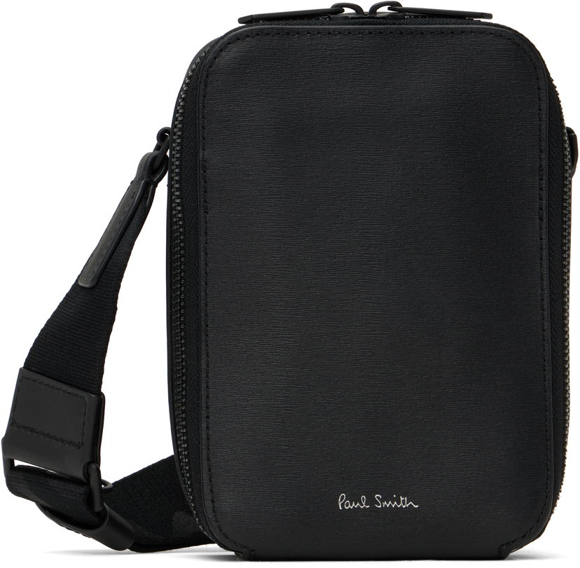 Torba za čez ramo Paul Smith Paul Smith Embossed Leather Flight Pouch Črna | M1A-8067-BSGRAI-79