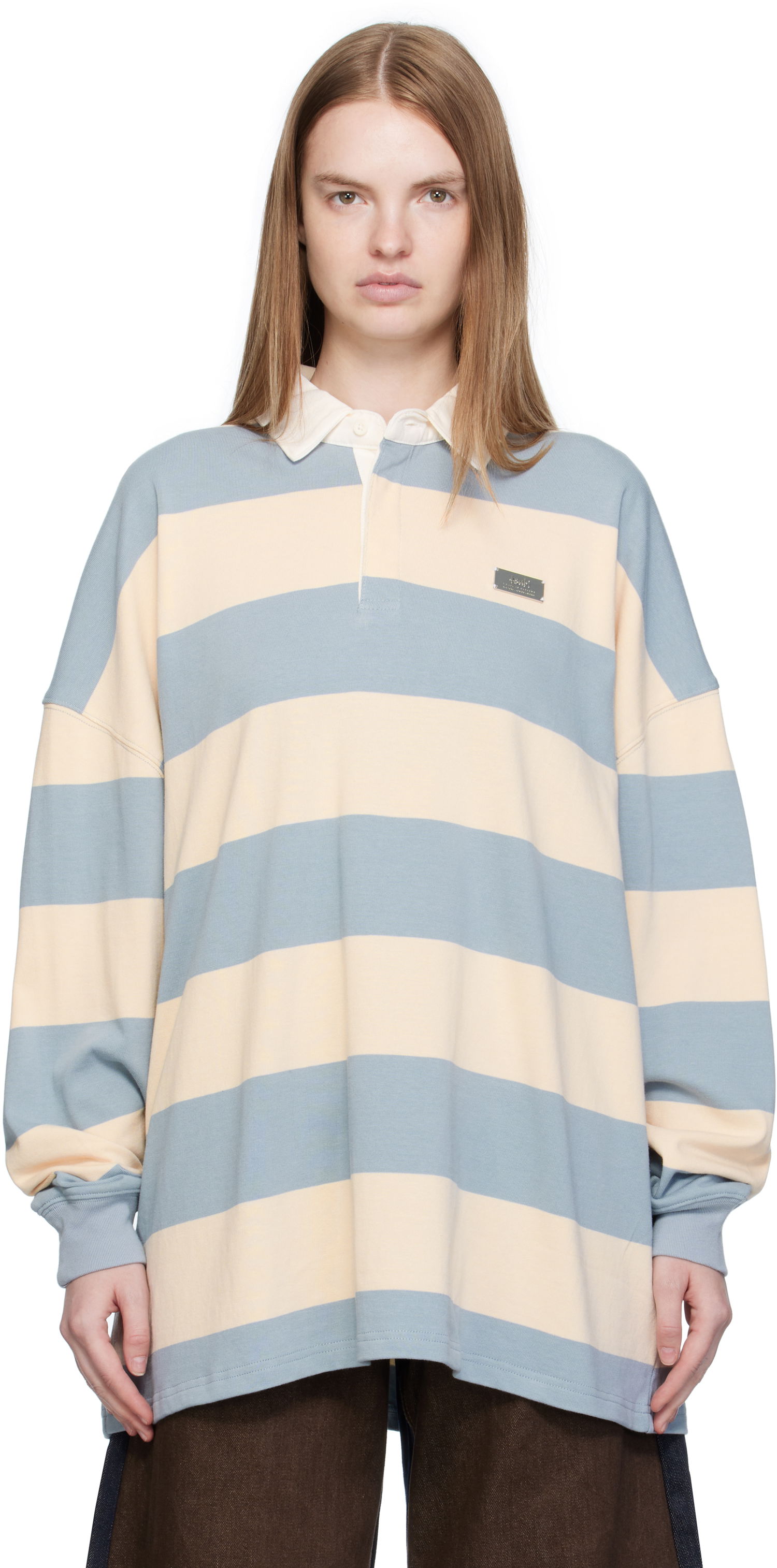 Polo majica Ksubi Ksubi Rugged Ruby Striped Long Sleeve Polo Modra | WFA25TE023, 0