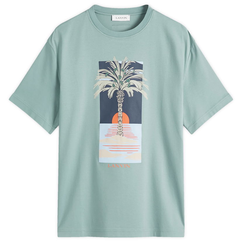 Majica LANVIN Lanvin Men's Palm Tree Graphic T-Shirt Zelena | RM-TS0115-J173-P25-414