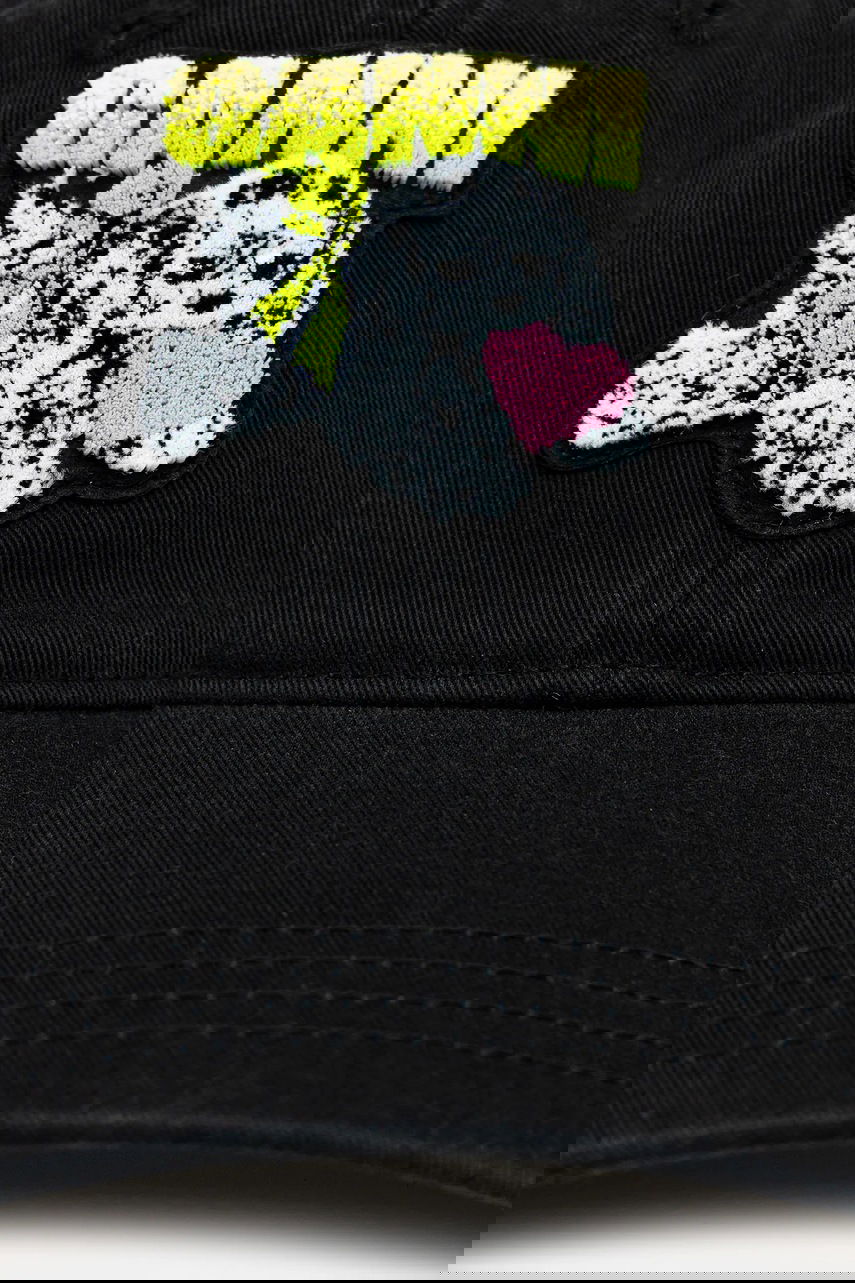 Kapa GANNI Washed Cotton Canvas Puppy Baseball Cap Črna | A6941, 1