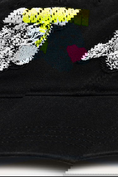 Kapa GANNI Washed Cotton Canvas Puppy Baseball Cap Črna | A6941, 1