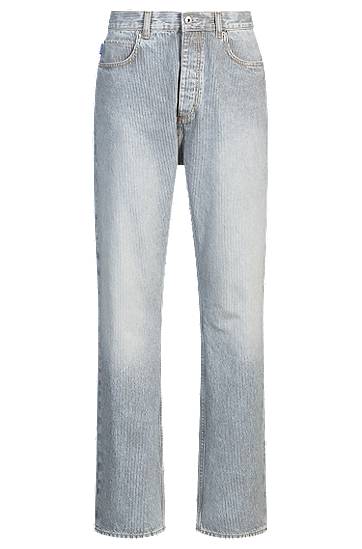 Kavbojke BOSS Baggy-fit Striped Jeans Modra | 50539841