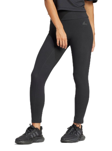 Pajkice adidas Performance Sportswear Lounge Ribbed High-Waist 7/8 Leggings Črna | IP2281