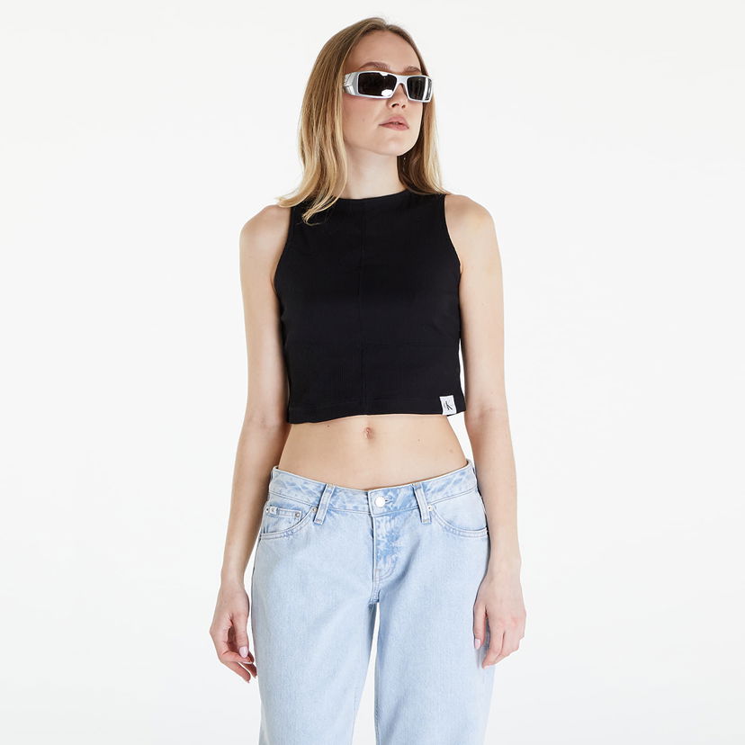 Majica brez rokavov CALVIN KLEIN Jeans Seaming Rib Tank Top Black Črna | J20J223108 BEH
