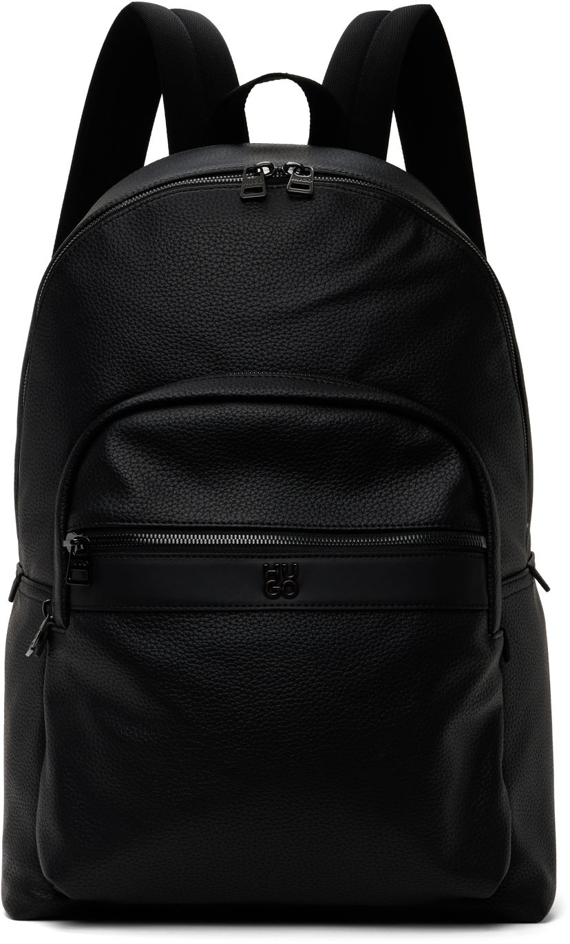 Nahrbtnik BOSS Logo Hardware Faux-Leather Backpack Črna | 50547423