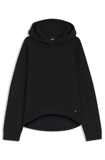 Pulover BOSS Cotton-blend hoodie with Double B monogram Črna | 50550339