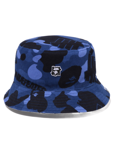 Klobuk BAPE Undefeated x Color Camo Flannel Bucket Hat Mornarica | 1I73-181-902