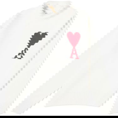 Pleteni pulover AMI ADC Large Funnel Knit Sweater Bela | BFUKS406-018-154, 0