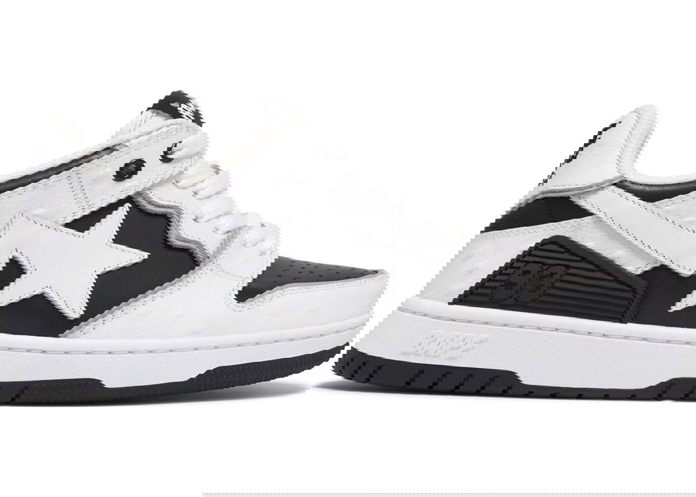 Superge in čevlji BAPE A Bathing Ape Sk8 Sta #1 Ostrich Pack White Black Bela | 1K30-191-308-BLK/1K30-291-308-BLK/001FWK301308M_BLK, 0