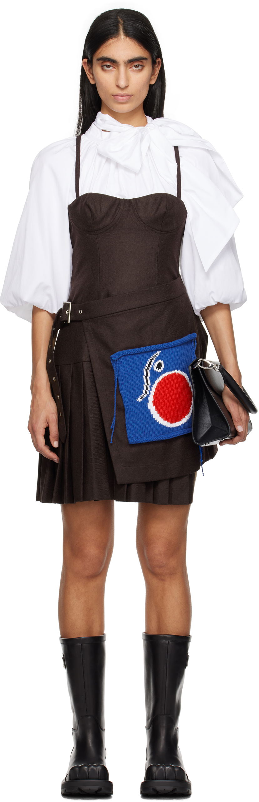 Obleke Charles Jeffrey Loverboy Kilt Minidress Bela | 41060101