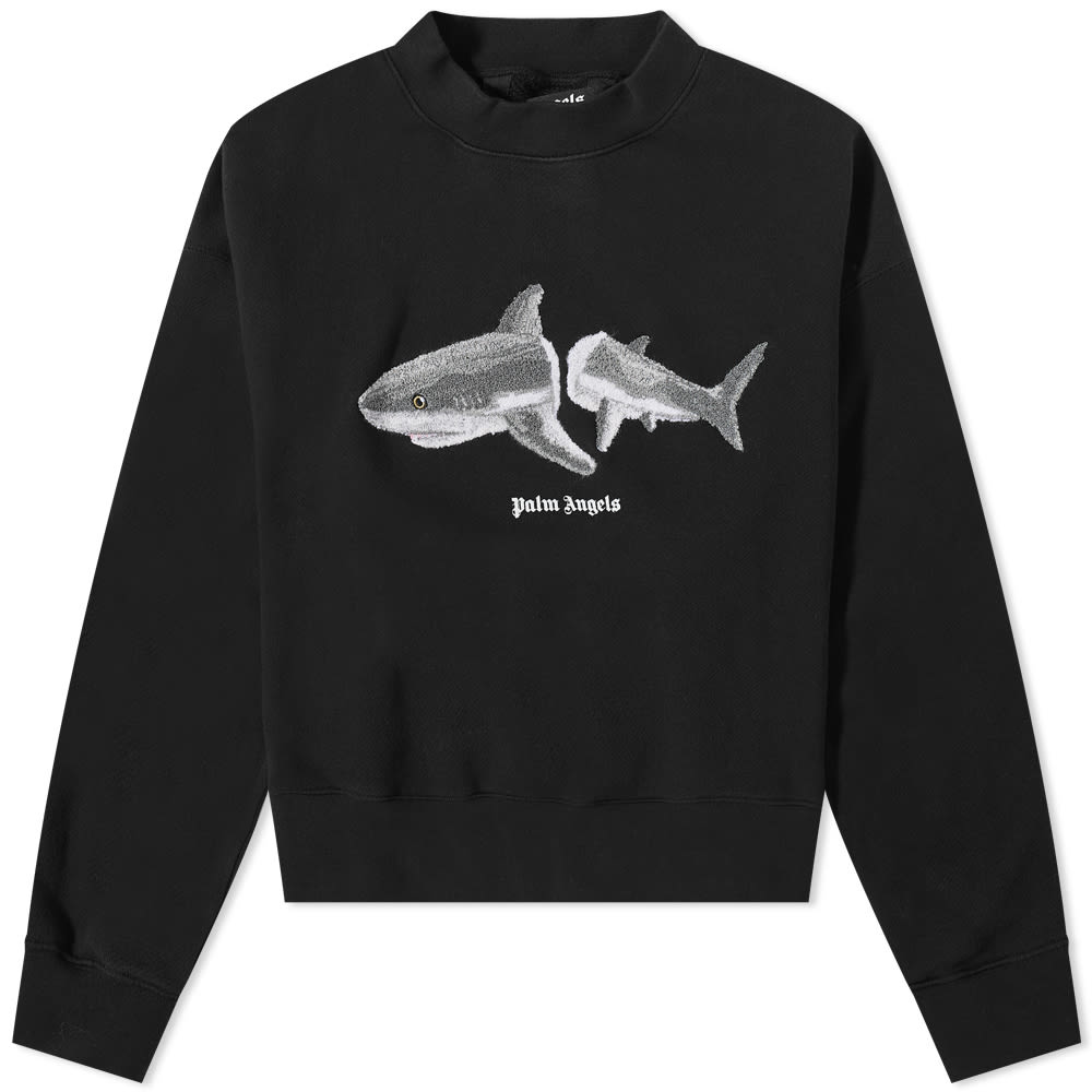 Pulover Palm Angels Shark Crew Sweat Črna | PMBA026C99FLE0041009, 0