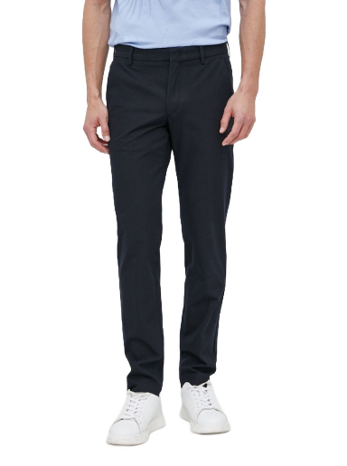 Hlače BOSS Slim-Fit Trousers In a Cotton Blend With Stretch Mornarica | 50487754
