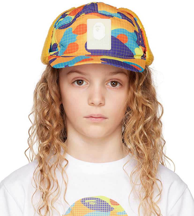 Kapa BAPE A Bathing Ape Kids' Camo Trapper Hat Večbarvna | 001CPI803001K