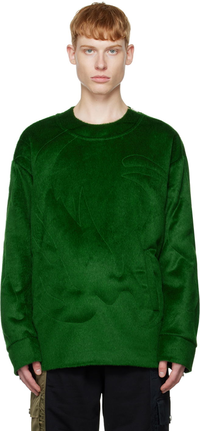 Pleteni pulover Feng Chen Wang Feng Chen Wang Paneled Sweatshirt Zelena | FUF14SS01