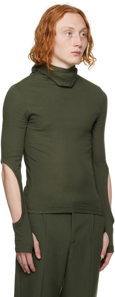 Pleteni pulover Dion Lee Dion Lee Interlock Mask Turtleneck Top Zelena | C3078F22, 3