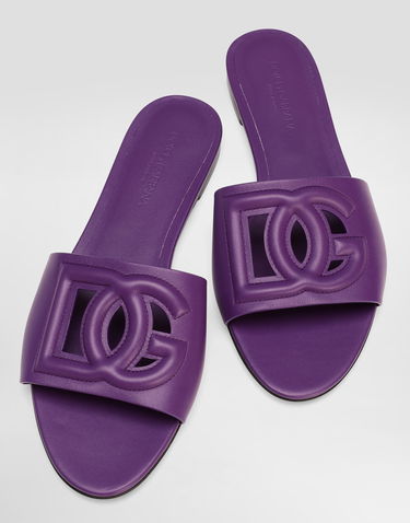 Modni dodatki Dolce & Gabbana Dolce & Gabbana Calfskin Slides Lila | CQ0436AY3298H438, 3